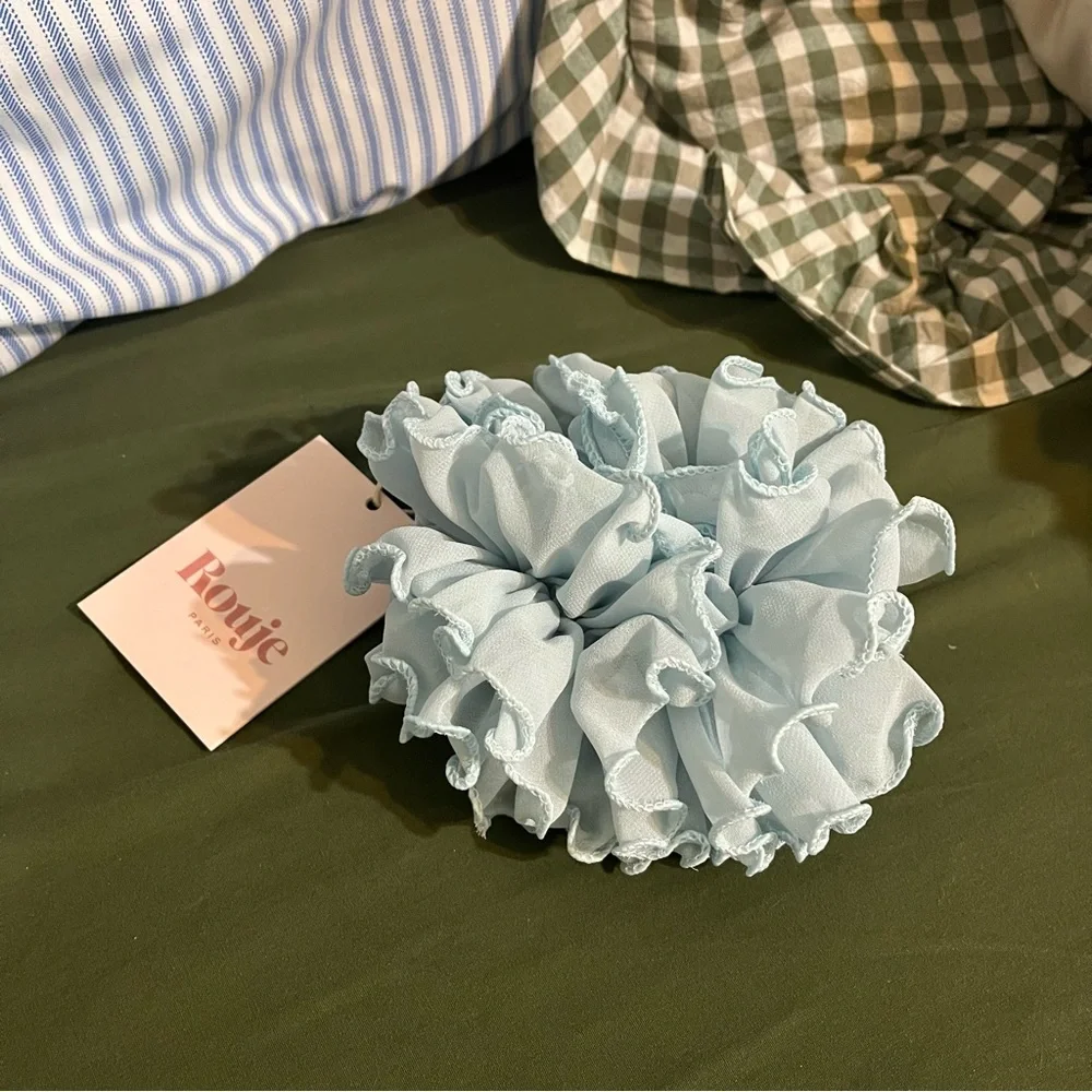 Rouje Paris Mafalda Bleu Le Chou Chou Blue Hair Scrunchie - Picture 6 of 9